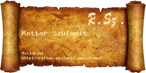 Retter Szulamit névjegykártya